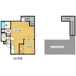 唐人町駅 徒歩5分 2階の物件間取画像